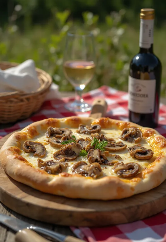Pizza kiểu Ural với nấm porcini