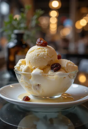 Kem rượu rum nho khô béo ngậy