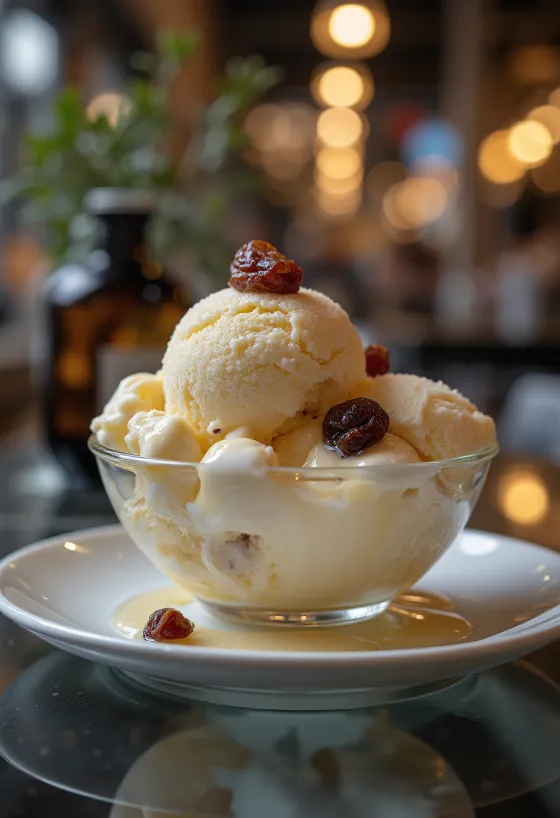 Kem rượu rum nho khô béo ngậy