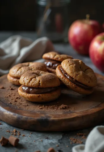 Bánh quy Linzer táo sô cô la bày ra đĩa