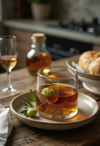 Rượu Pálinka óc chó được phục vụ trong chai