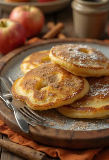 Bánh kếp táo quế được dọn ra đĩa