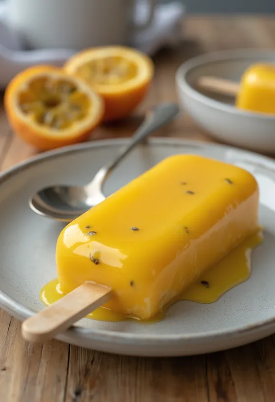 Kem Solero Passionfruit với lớp phủ chanh dây