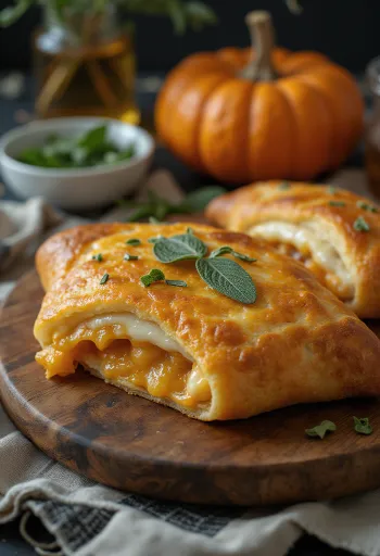 Calzone kem bí đỏ nướng vàng nâu