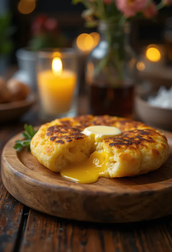 Bánh mì bắp Arepa Venezuela mới nướng