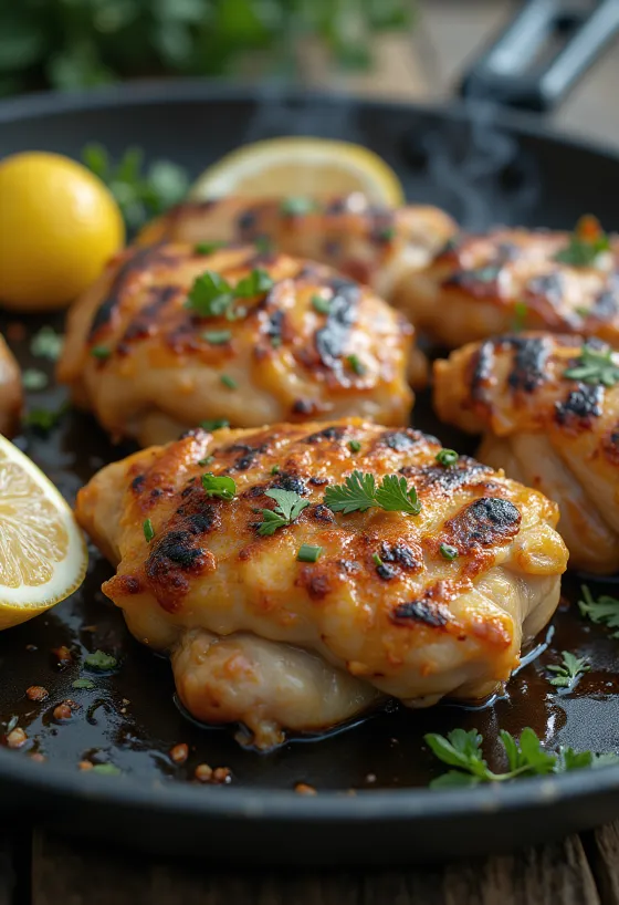 Đùi gà nướng được phục vụ