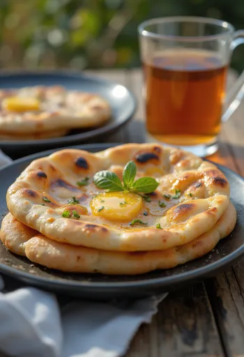 Bánh mì naan quế mật ong bày biện đẹp mắt