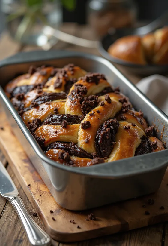 Bánh mì ngọt tết Babka sô cô la mới nướng