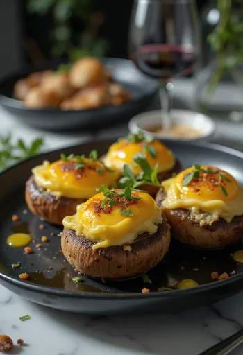 Nấm nhồi kem cà tím nướng BBQ