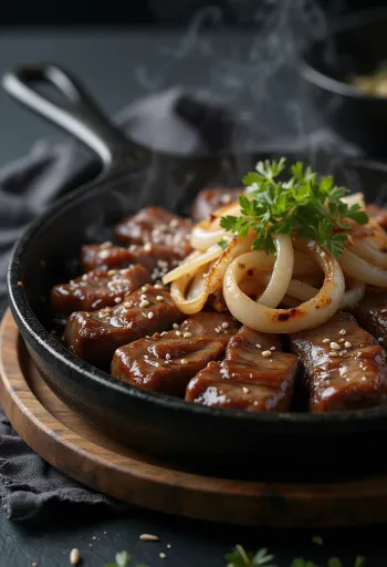 Bò Bulgogi phục vụ với thịt bò và chanh