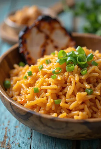 Đĩa cơm chiên BBQ nóng hổi