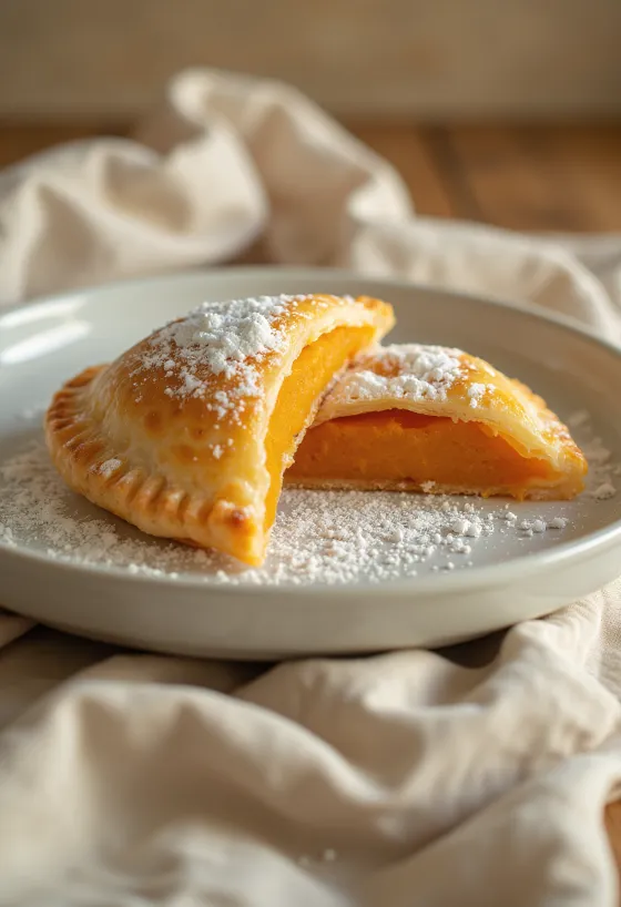 Bánh Empanada khoai lang kiểu Chile, bánh empanada khoai lang, trong lớp vỏ vàng nâu