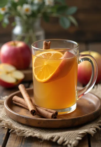 Cider táo quế giải nhiệt phục vụ trong ly