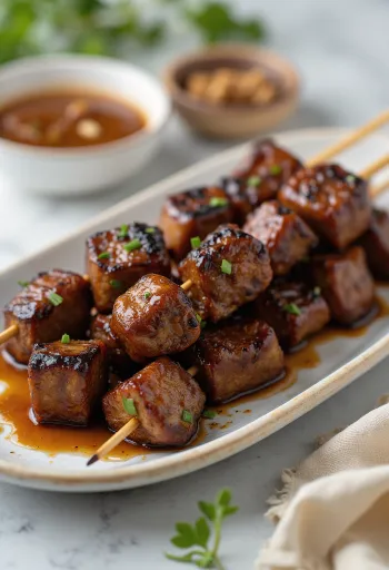 Bò Satay, thịt bò nướng ướp sốt đậu phộng