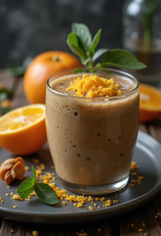 Sinh tố cam cà phê mới pha
