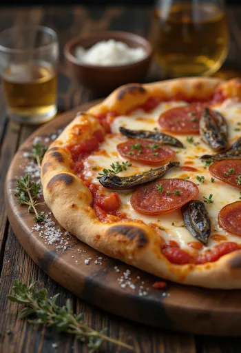 Pizza Diavola với cá cơm và ớt