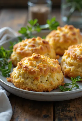 Bánh pogácsa vụn bánh mì trên đĩa