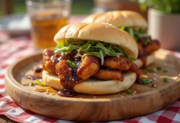 Teriyaki Chicken Bao với sốt teriyaki và hạt mè