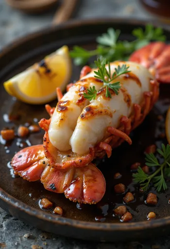 Tôm hùm nướng BBQ được bày ra đĩa