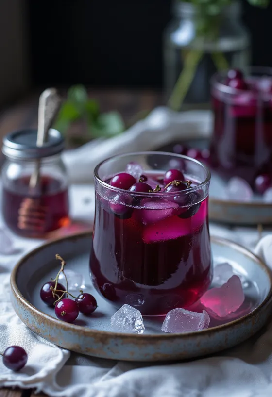 Trà lý chua đen phục vụ trong ly