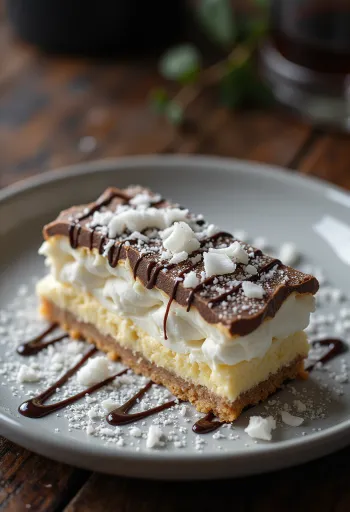 Kem Viennetta Coconut với các lớp dừa và sô cô la trắng giòn