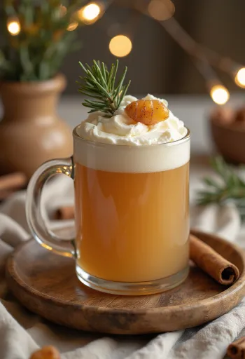 Cider chồi thông phục vụ trong ly