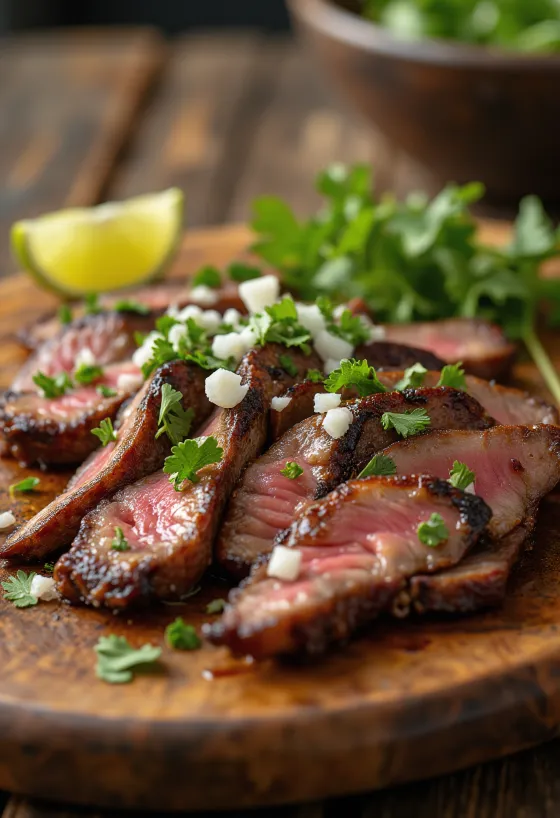 Carne asada ăn kèm tortilla và salad