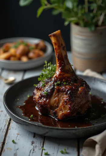 Bắp bê hun khói BBQ được phục vụ