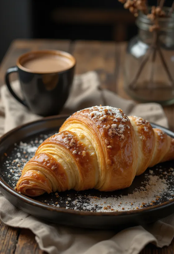 Croissant vị bánh gừng được bày biện