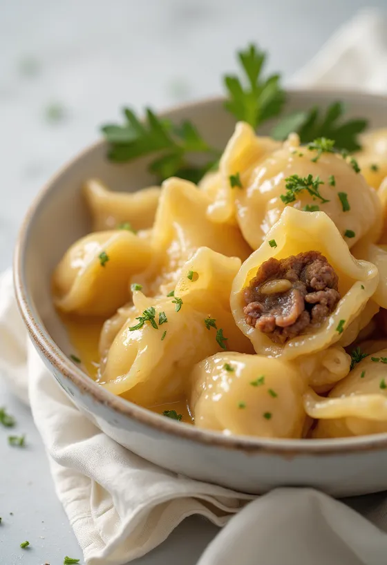 Pelmeni Nga ăn kèm kem chua
