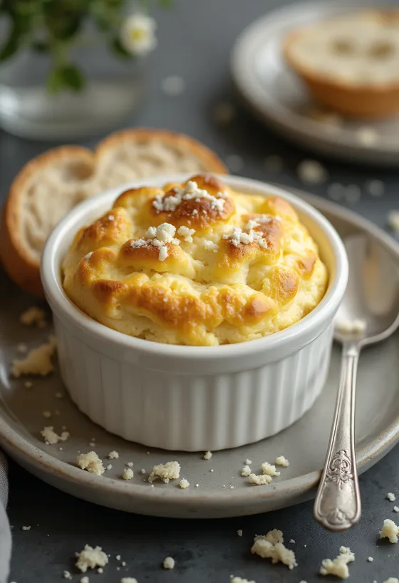 Bánh soufflé phô mai Feta vàng ươm