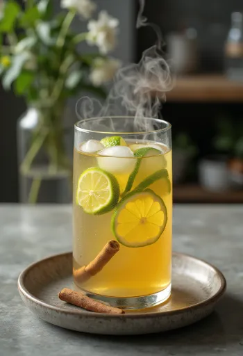 Cider chanh bạc hà trong cốc