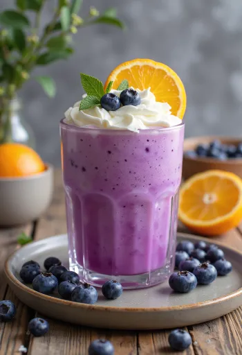 Frappé cam việt quất trong ly