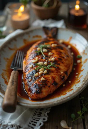 Cá thu nướng BBQ trên đĩa