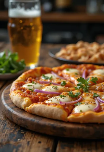 Kimchi pizza với kimchi Hàn Quốc và sốt gochujang