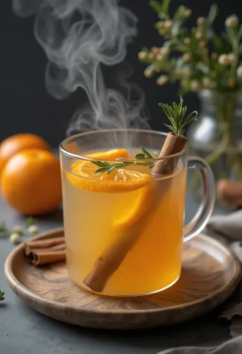 Cider quýt được phục vụ trong ly