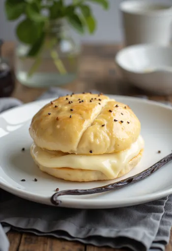 Bánh bao nhân vani Bourbon đã bày biện