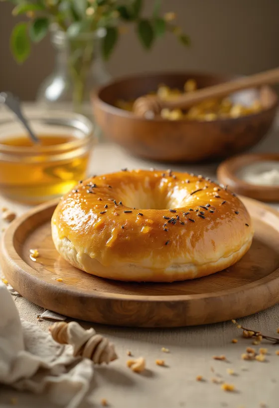 Bagel vani mật ong bày biện đẹp mắt