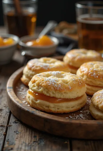 Bánh Linzer phô mai tươi được bày biện