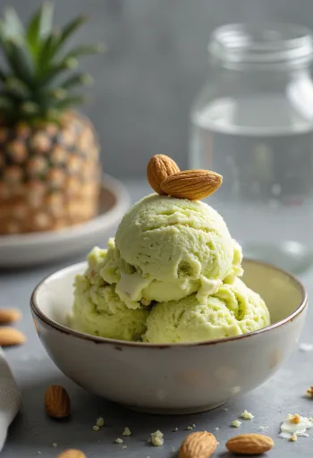 Kem Baskin-Robbins Pistachio Almond được phục vụ