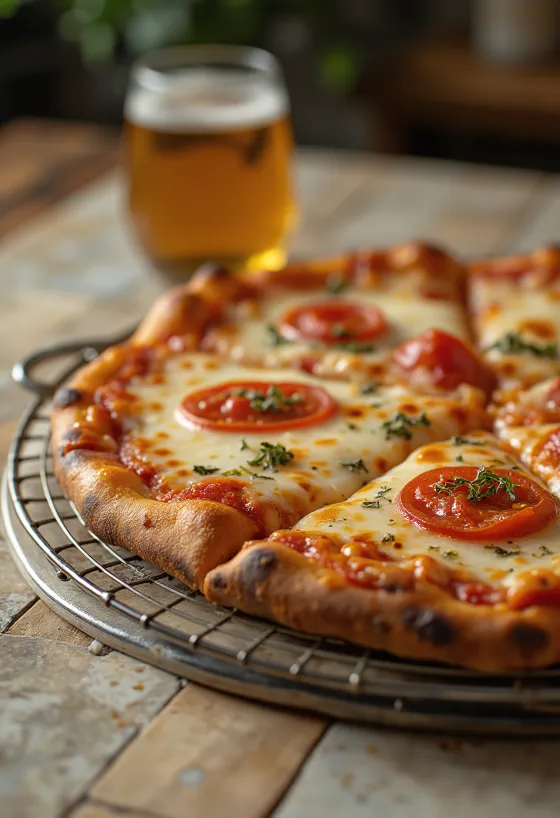 New York Style Pizza đế mỏng và miếng lớn
