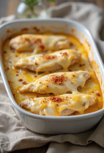 Ức gà sốt kem chua phô mai được bày ra đĩa