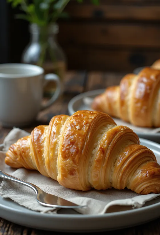 Croissant keto trên đĩa