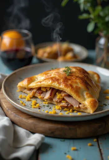 Bánh Calzone vịt cam nướng vàng nâu