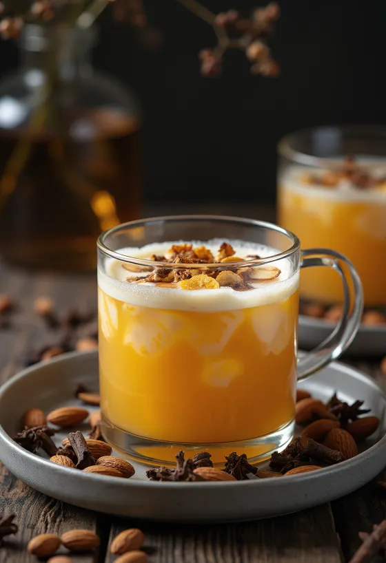 Punch hạnh nhân đinh hương trong ly