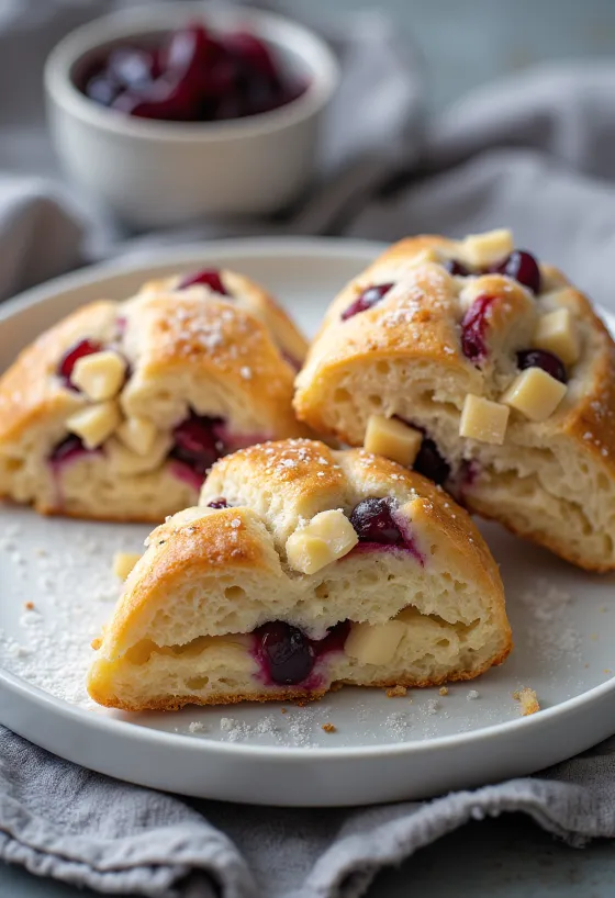 Scone mận và hạnh nhân