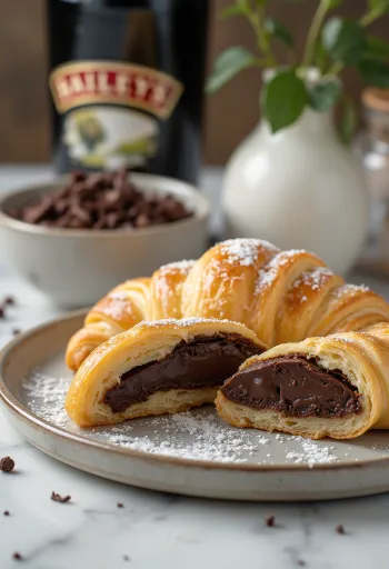 Croissant kem Bailey's được trình bày