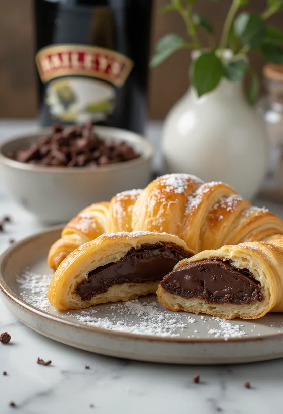 Croissant kem Bailey's được trình bày