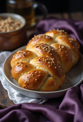 Bánh mì tết thừng Challah vàng rực