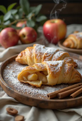 Bánh strudel táo quế được phục vụ